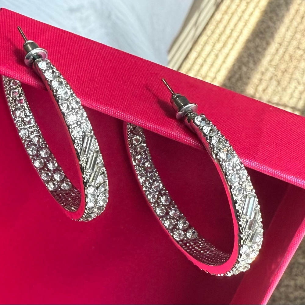 Paparazzi Silver Crystal Hoop Earrings